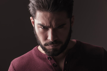 Fototapeta premium man looking at the camera angy