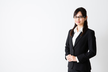 asian businesswoman on white background