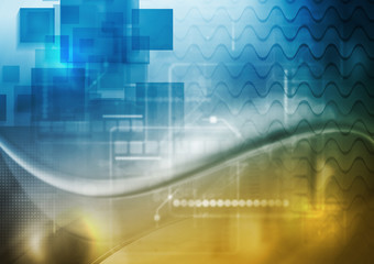 Abstract wavy tech bright design