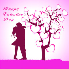 Happy Valentine's Day lettering Greeting Card o