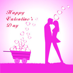 Happy Valentine's Day lettering Greeting Card o