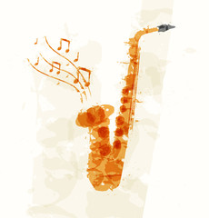 Naklejka premium Abstract image of a saxophone
