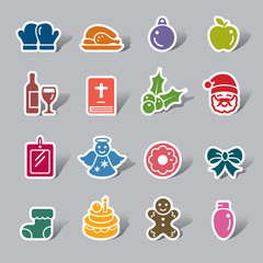 Christmas Element Color Icon Label