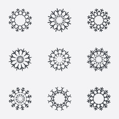 Snowflake artistic sign icon. Air conditioning.