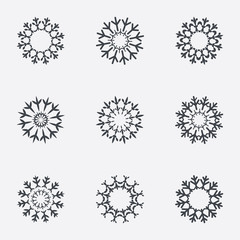 Snowflake artistic sign icon. Air conditioning.