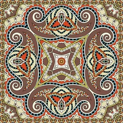 Selbstklebende Fototapeten Traditional ornamental floral paisley bandanna © Kara-Kotsya