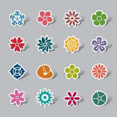 Flowers Color Icon Label