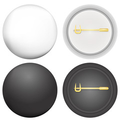 Vector illustration of blank badges mock-up