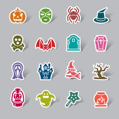 Halloween Element Color Icon Label