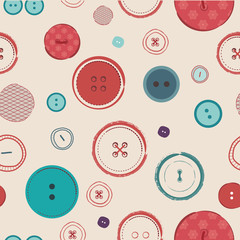retro Vector seamless pattern. Bright colors buttons on dark