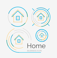 Thin line neat design logo set, home idea