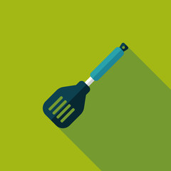 kitchenware spatula flat icon with long shadow,eps10