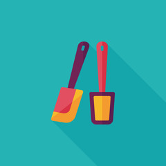 kitchenware beater flat icon with long shadow,eps10