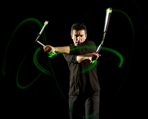 Bewegungsstudie eines Nunchakus