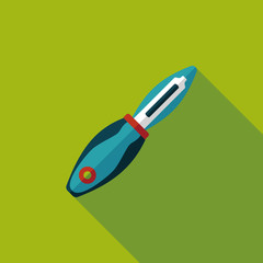 kitchenware fruit knife flat icon with long shadow,eps10