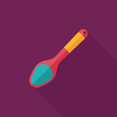 kitchenware spoon flat icon with long shadow,eps10