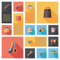 Kitchenware flat app ui background,eps10