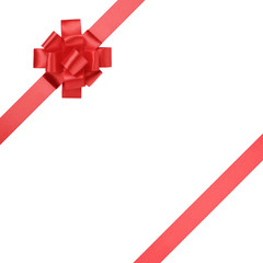 composition for present or goft with red ribbon bow