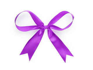 violet thin ribbon bow