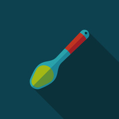 kitchenware spoon flat icon with long shadow,eps10