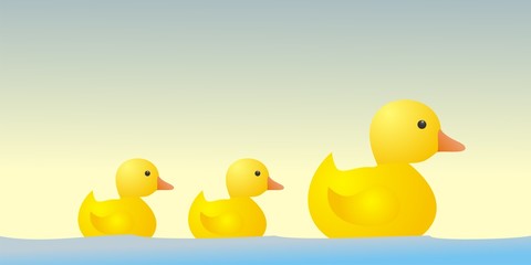 Mamá pato y sus patitos