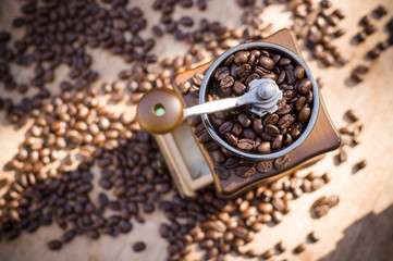 A coffee grinder with natural light © petoei