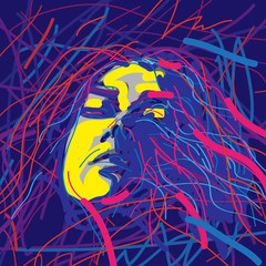 twarz kobiety wektor © Rzoog