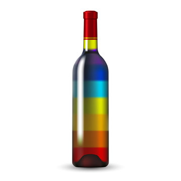 Color Glass Wine Bottle