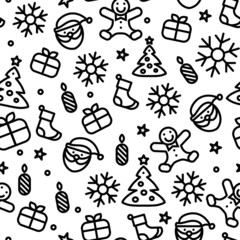 Christmas icons in single color