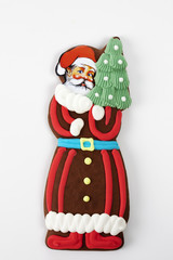 Lebkuchen Weihnachtsman nauf weißem Hintergrund