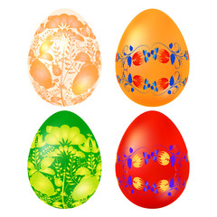 Set color Easter egg with elements of traditional Russian painti