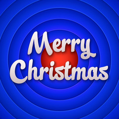 Movie ending screen with Merry Christmas label. Vector