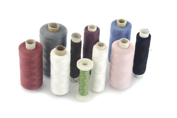 Loops of threads isolated on white background