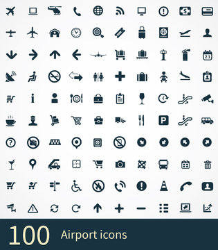 100 airport icons