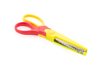 Zigzag scissor isolated on white background