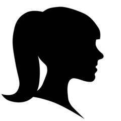 Woman face silhouette in profile