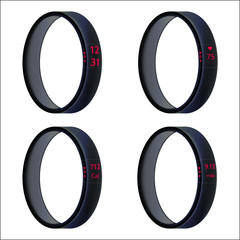 Illustration of black smart wristbands