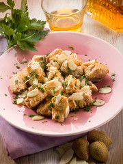 roasted salmon with slice almond