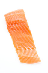 Salmon meat isolated on white