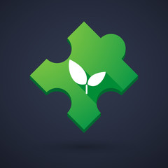 Puzzle piece icon with a plant