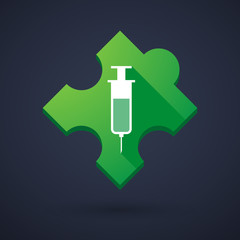 Puzzle piece icon with a syringe