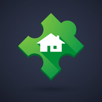 Puzzle piece icon with a house
