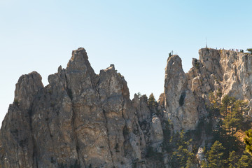 Ai-Petri peaks in Crimean mountains