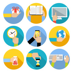 Business hands icons