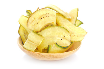 Banana crisp , fried thinly sliced banana chips, a tropical snac