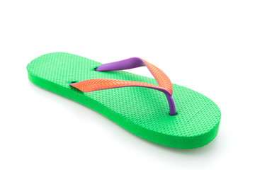 Green flip flop isolated on white background