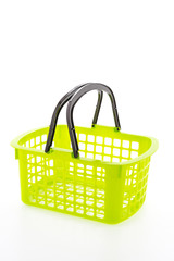 Fototapeta premium Shopping plastic basket isolated on white background