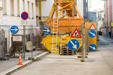 Baustelle in einer Stadt