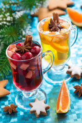 Christmas mulled wine and spiced apple cider