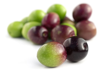organic raw olives isolated